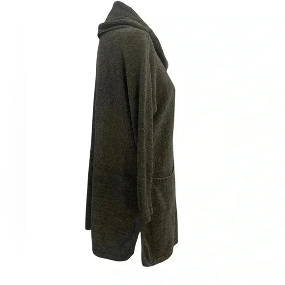 Soft Surroundings cowl neck tunic marled charcoal gray small patch pockets - Picture 3 of 12